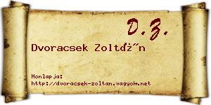 Dvoracsek Zoltán névjegykártya